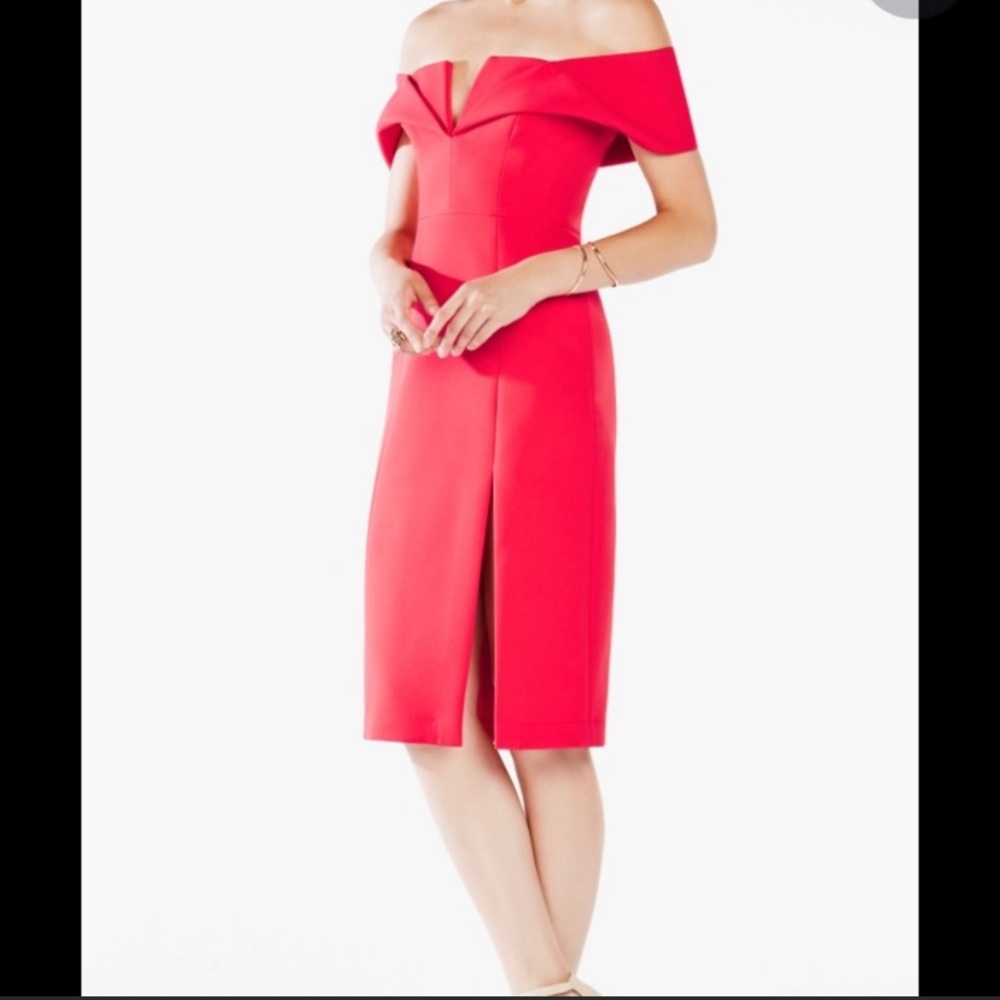 Bcbg off shoulder red dress